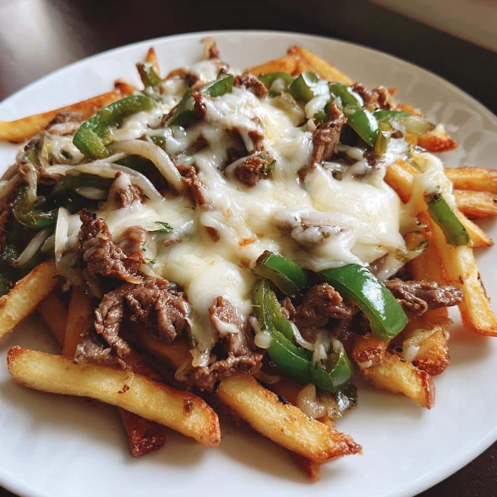 Air Fryer Philly Cheesesteak Fries