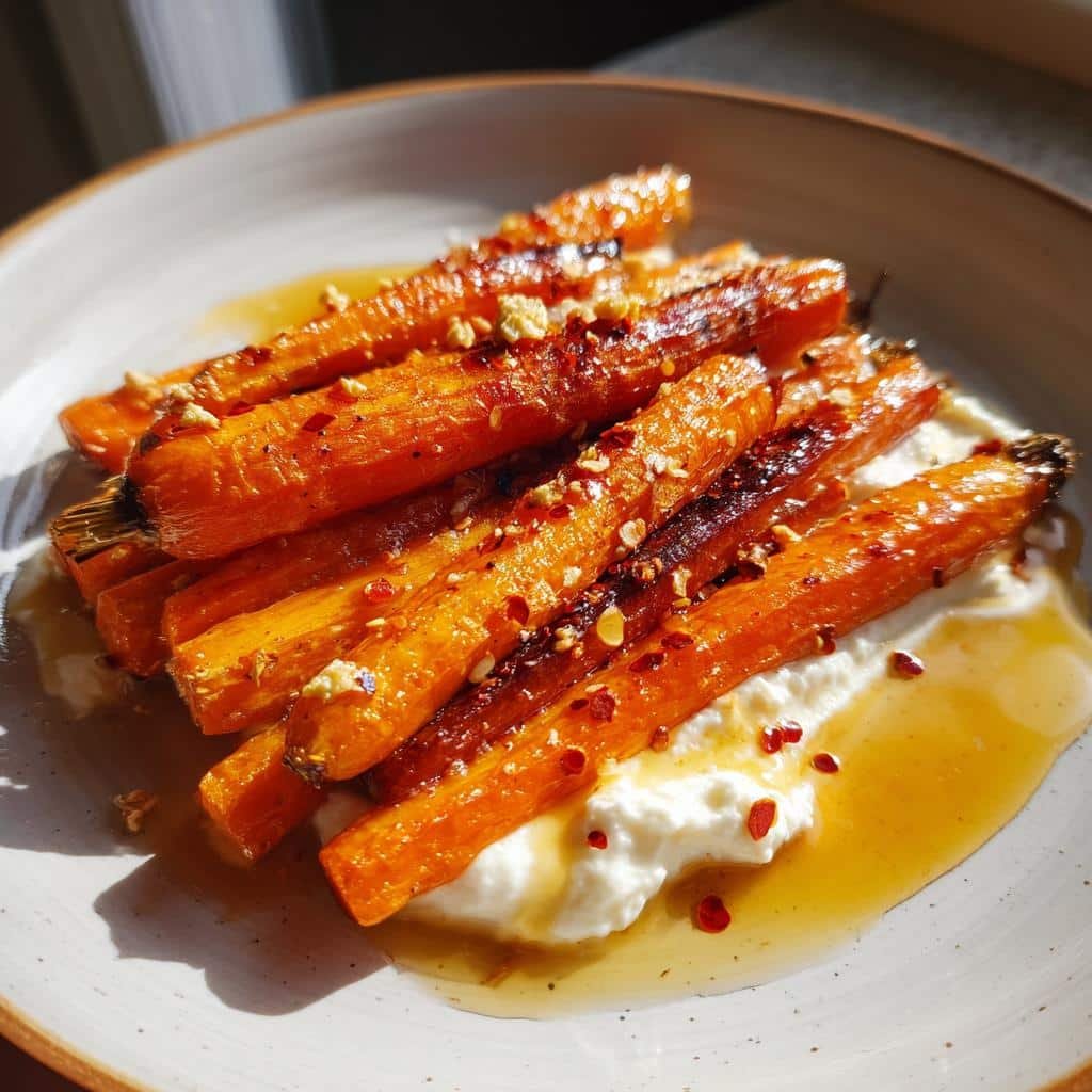 Air Fryer Roasted Carrots with Whipped Ricotta and Hot Honey Bliss - detail 1