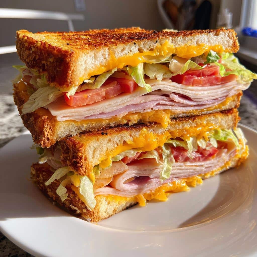 Air Fryer Stacked Triple Decker Sandwich