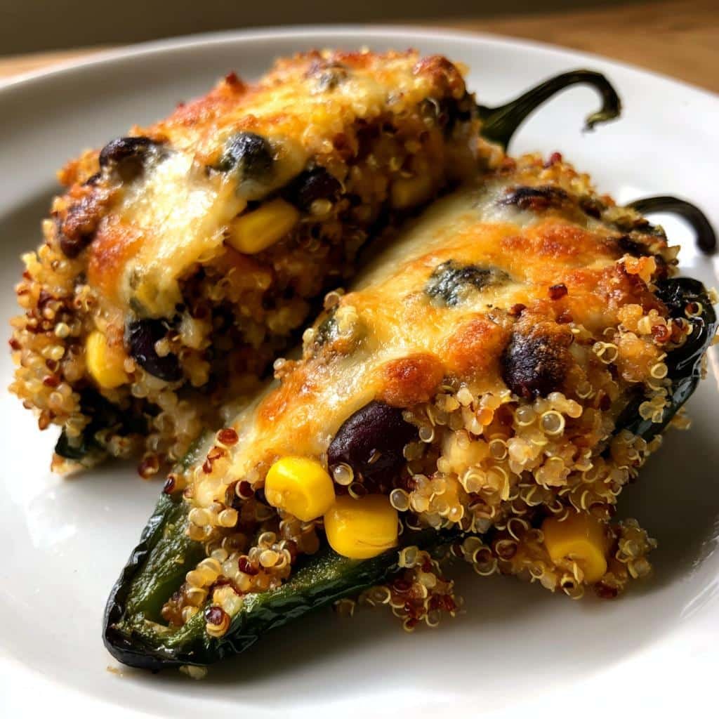 Air Fryer Stuffed Poblano Peppers