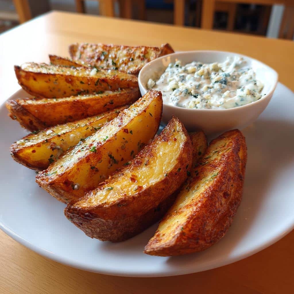 Air Fryer Wedges with Buffalo Blue Cheese Dip - detail 1