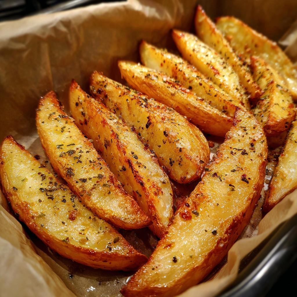 Air Fryer Wedges with Parchment Paper Liner (No-Cleanup Hack)