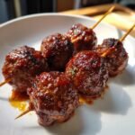 BBQ meatball bite skewers (air fryer)