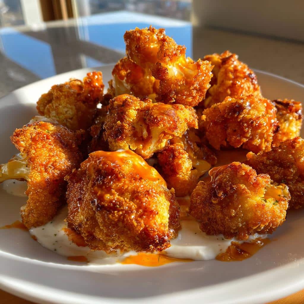 Buffalo cauliflower bites (air fryer)