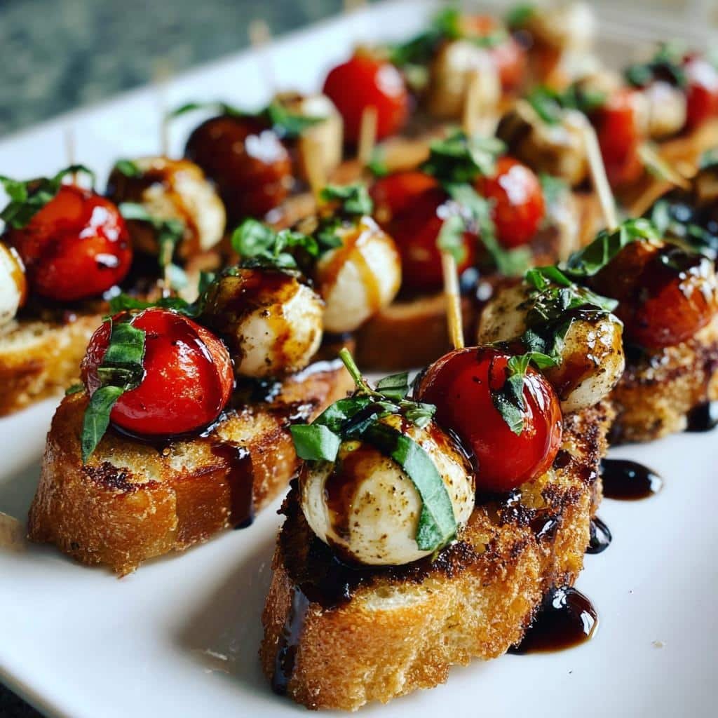 Caprese skewer bites (air fryer crostini) - detail 1
