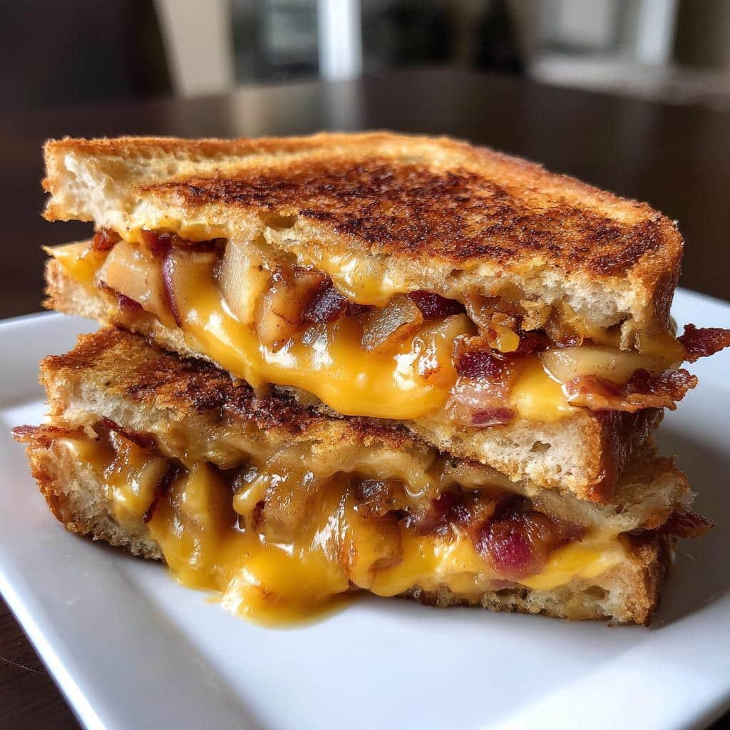 Caramelized Apple Bacon Air Fryer Grilled Cheese - detail 1