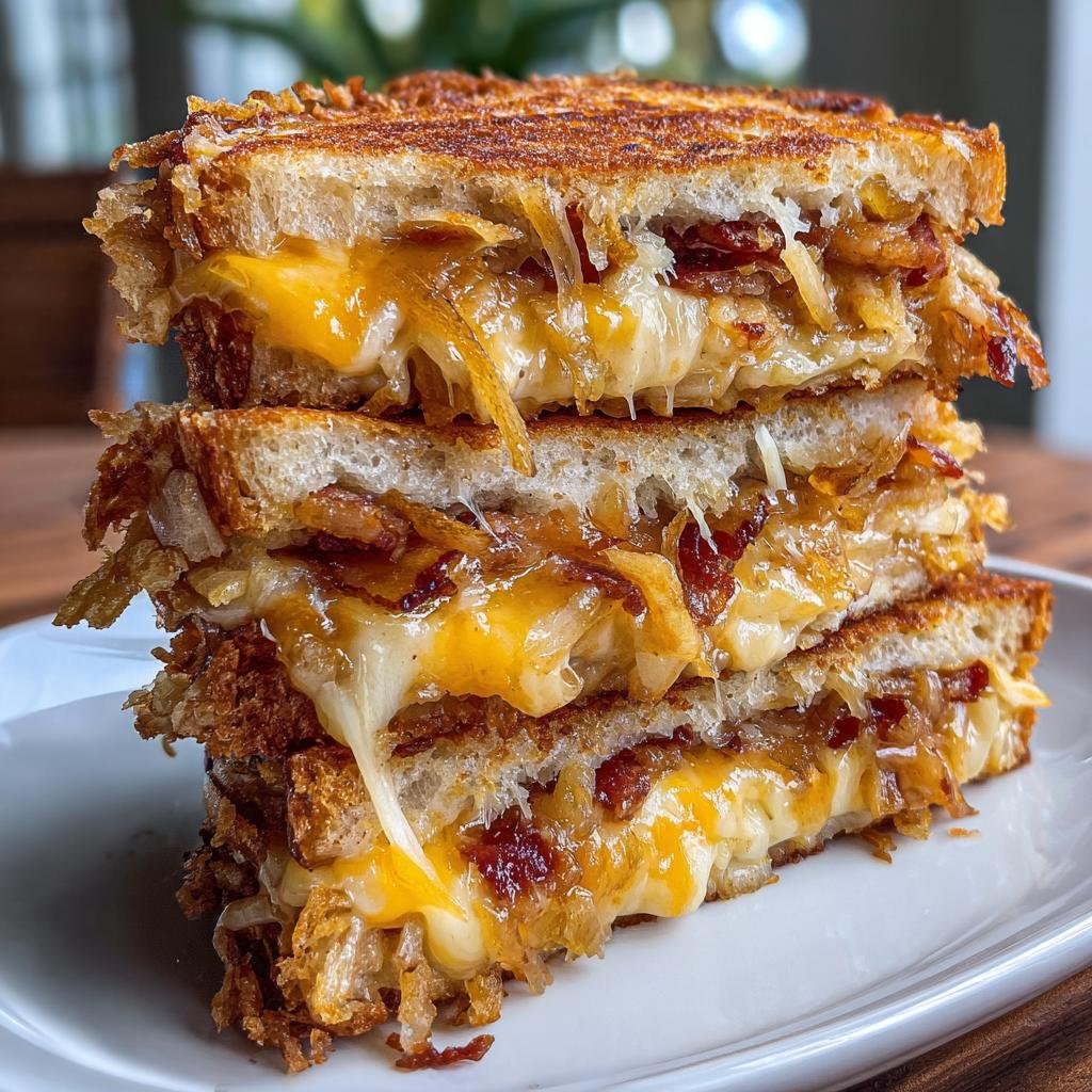 Caramelized Apple Bacon Air Fryer Grilled Cheese
