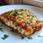 Garlic Parmesan Crusted Halibu