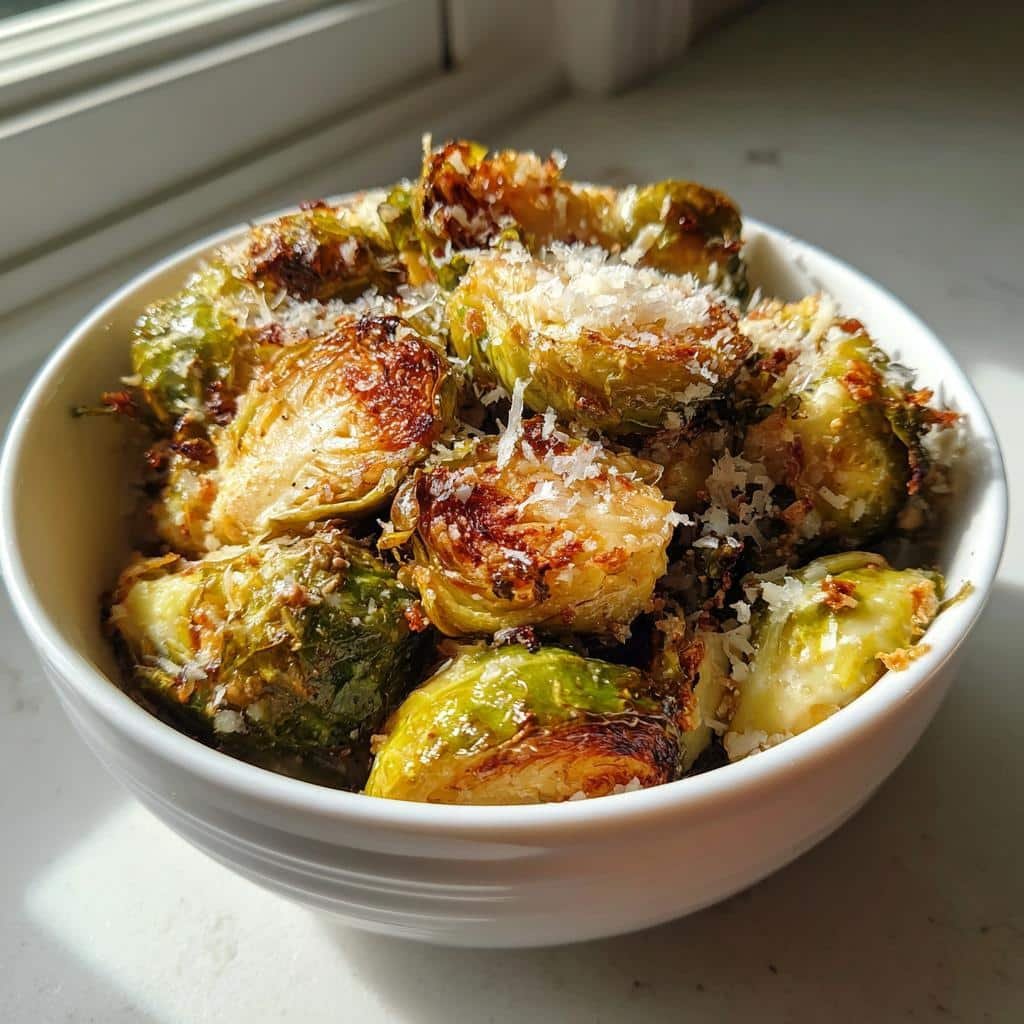 Garlic Parmesan Roasted Brussels Sprouts Recipe