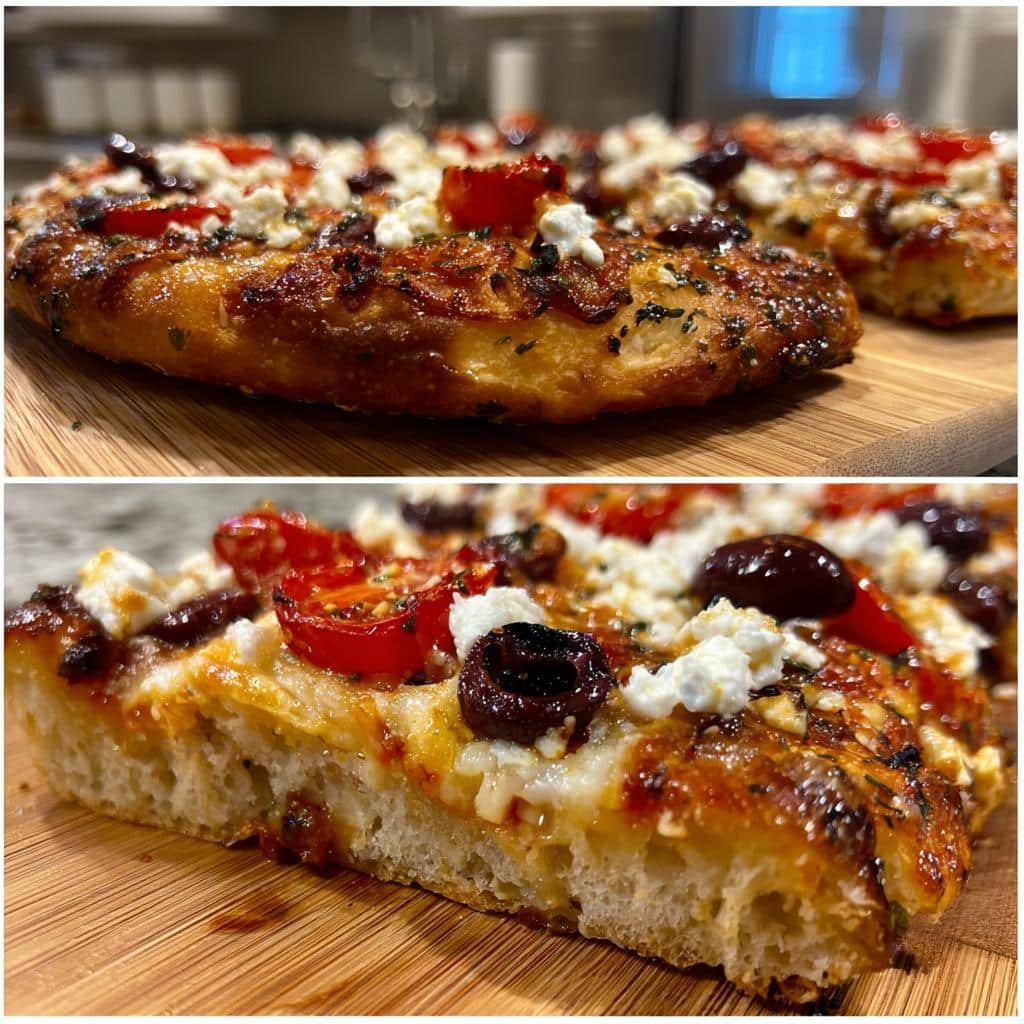 Greek Pizza (Olives, Feta, Tomato) - detail 1
