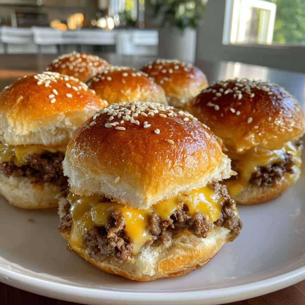 Hawaiian Roll Cheeseburger Sliders
