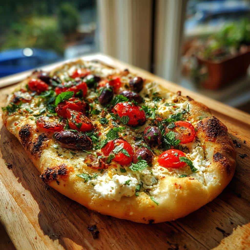 Labneh & Herb Pizza (Levantine Yogurt Cheese) - detail 1