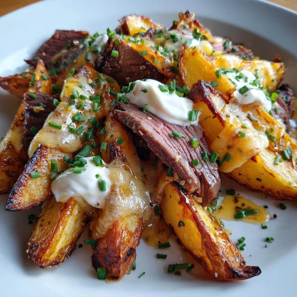 Loaded Steak & Truffle Oil Air Fryer Wedges