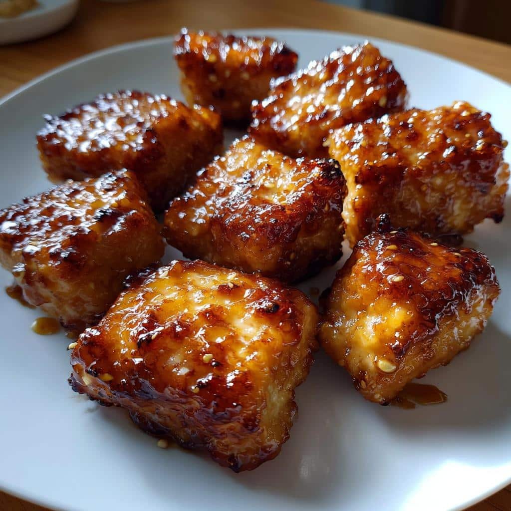 Salmon bite nuggets (air fryer, teriyaki)