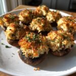 Savory Crab Stuffed Mushrooms