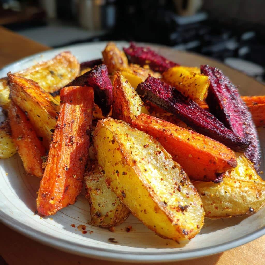 Sneaky Veggie Air Fryer Wedges: 3 Hidden Veggies Kids Devour 4 Sneaky Veggie Air Fryer Wedges (Hiding Carrots/Beets in Potato Base) - detail 1