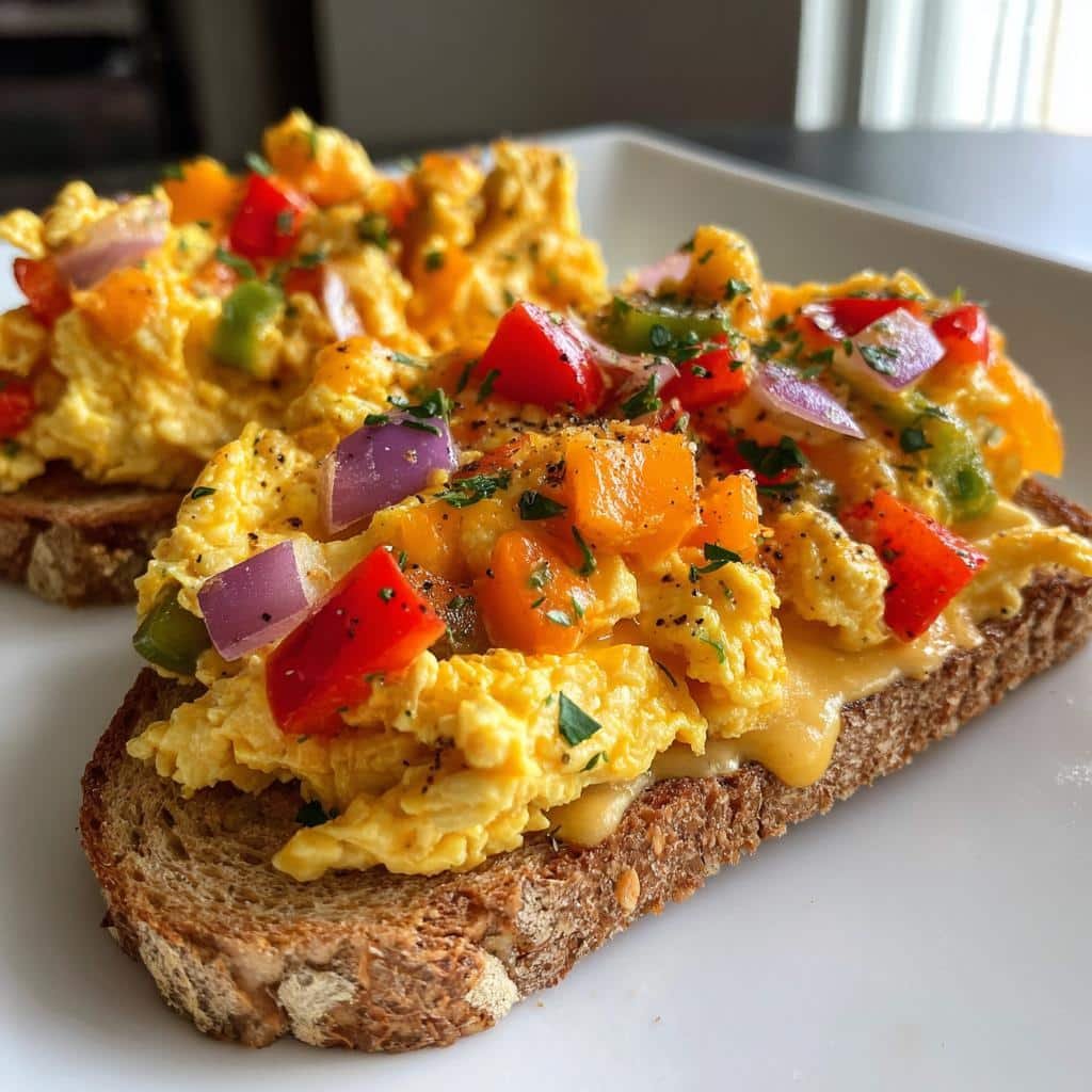Veggie Egg Scramble Breakfast Melt
