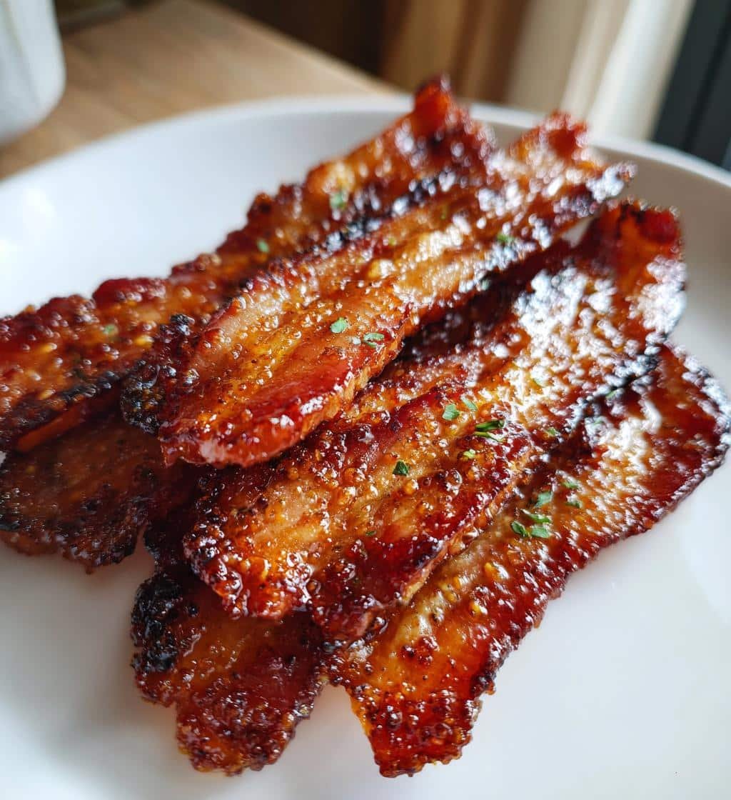 Air Fryer Bacon Brown Sugar Glazed