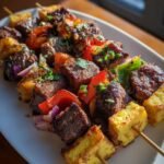 Air Fryer Beef Tortilla Kebab Skewers