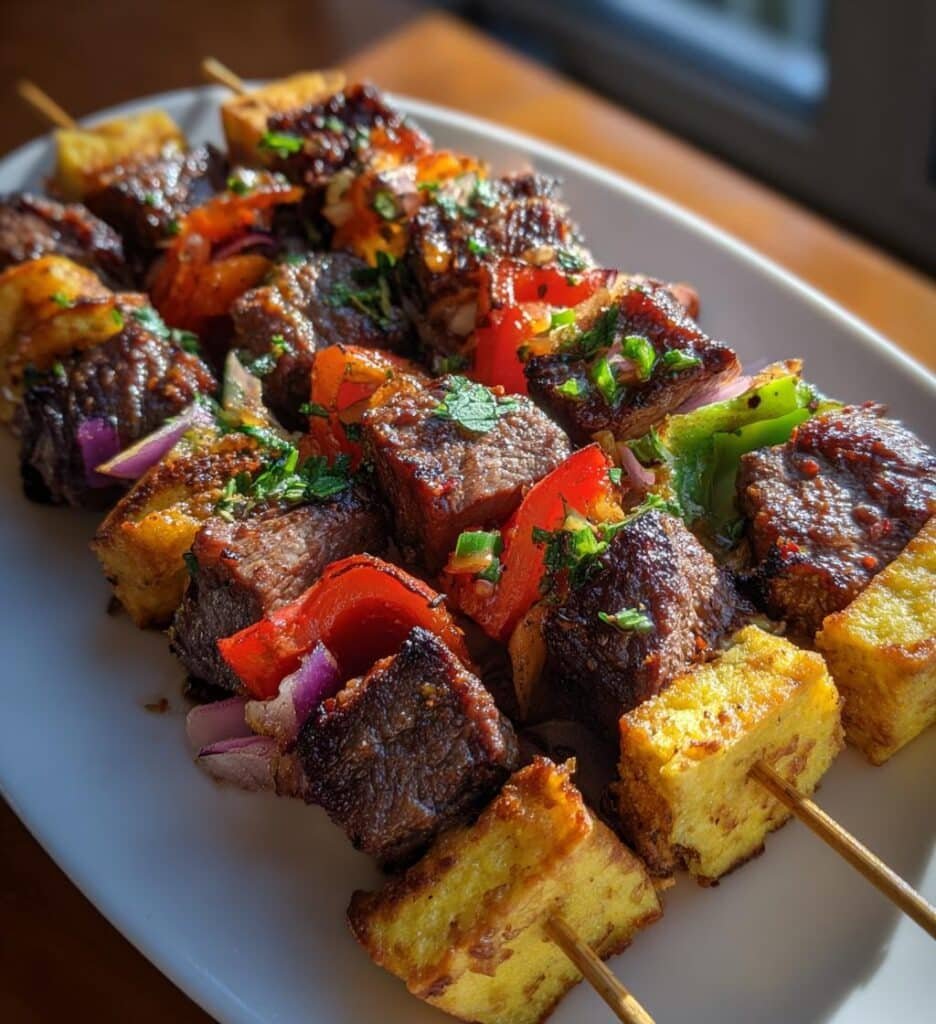 Air Fryer Beef Tortilla Kebab Skewers