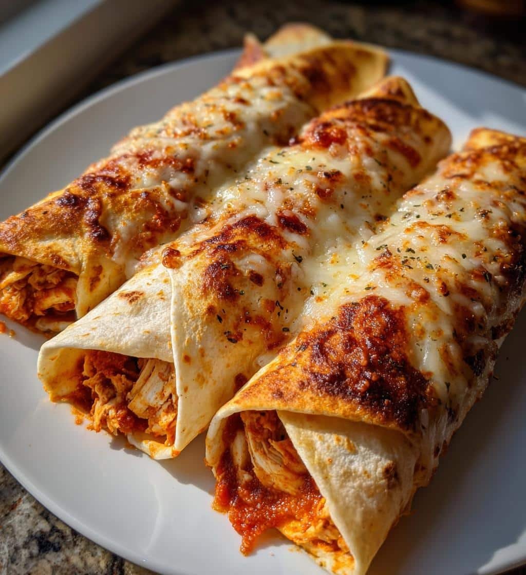 Air Fryer Chicken Parmesan Tortilla Roll-Ups