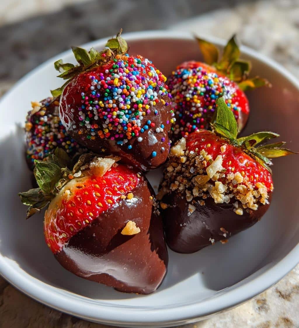 Air Fryer Chocolate Dipped Strawberries