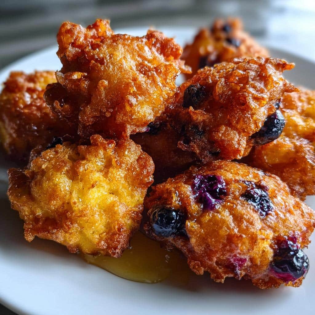 Air Fryer Cottage Cheese Blueberry Fritters
