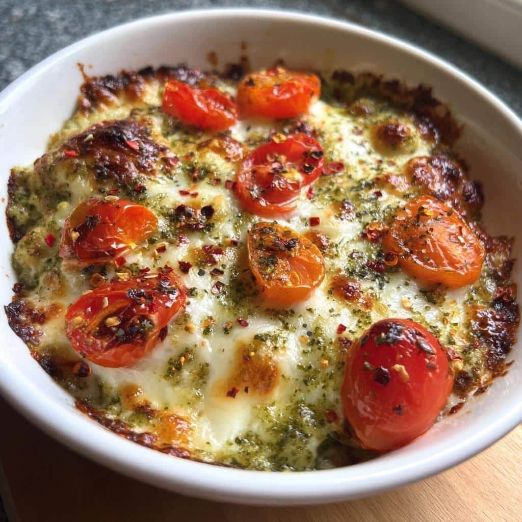 Air Fryer Cottage Cheese Pizza Bowl Pesto - detail 1