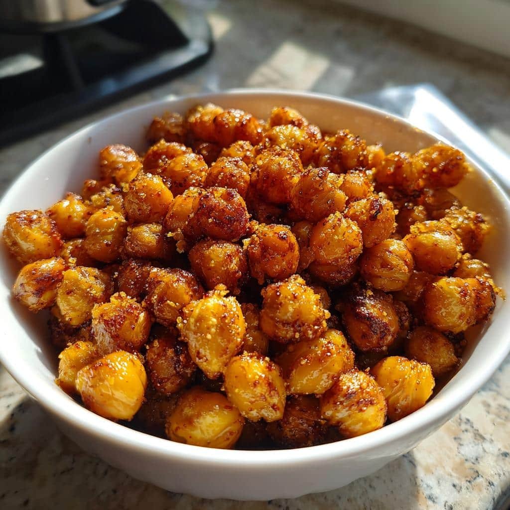 Air Fryer Crispy Chickpeas with Cinnamon & Sugar