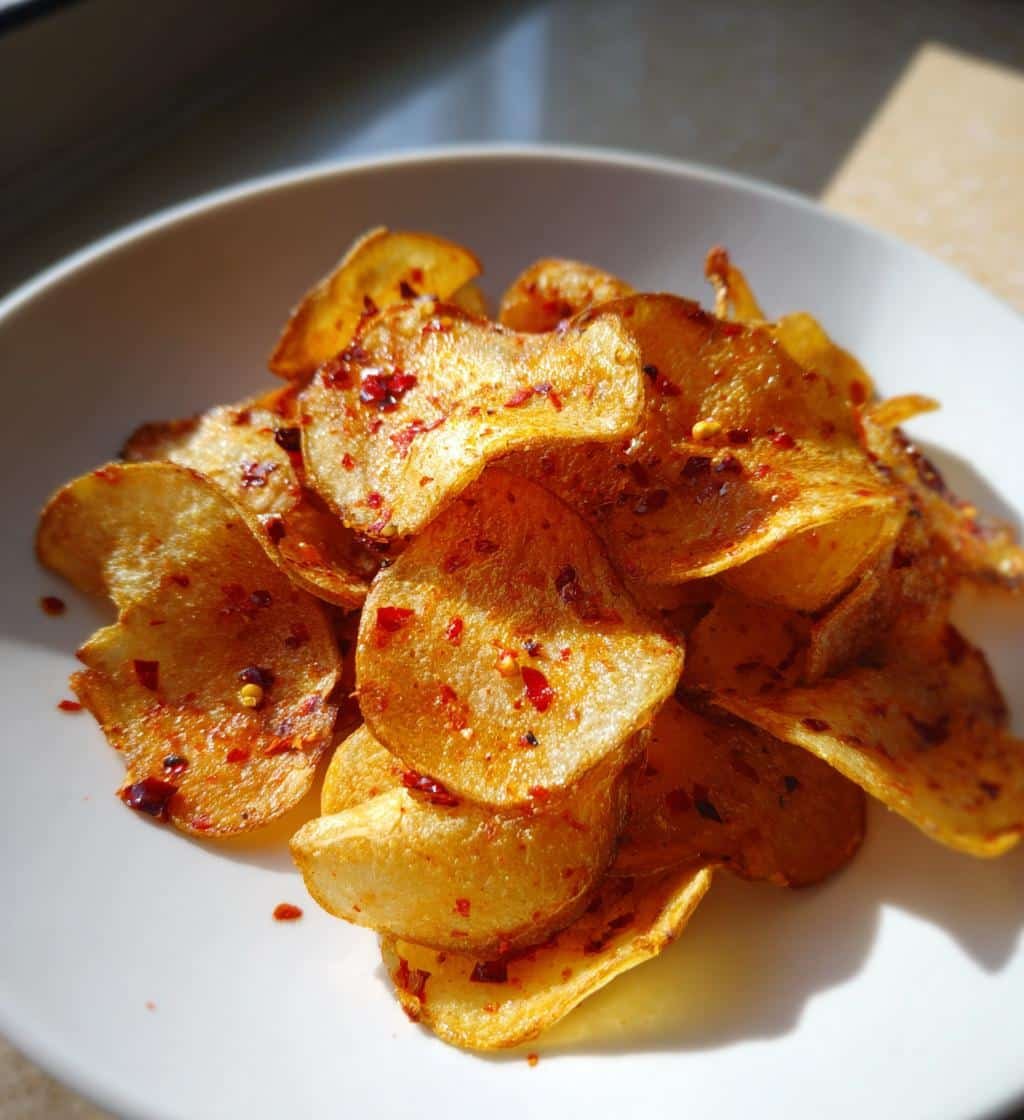Air Fryer Crispy Chili Crisp Potato Chips