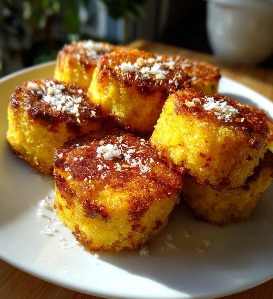 Air Fryer Crispy Cornmeal Polenta Cakes