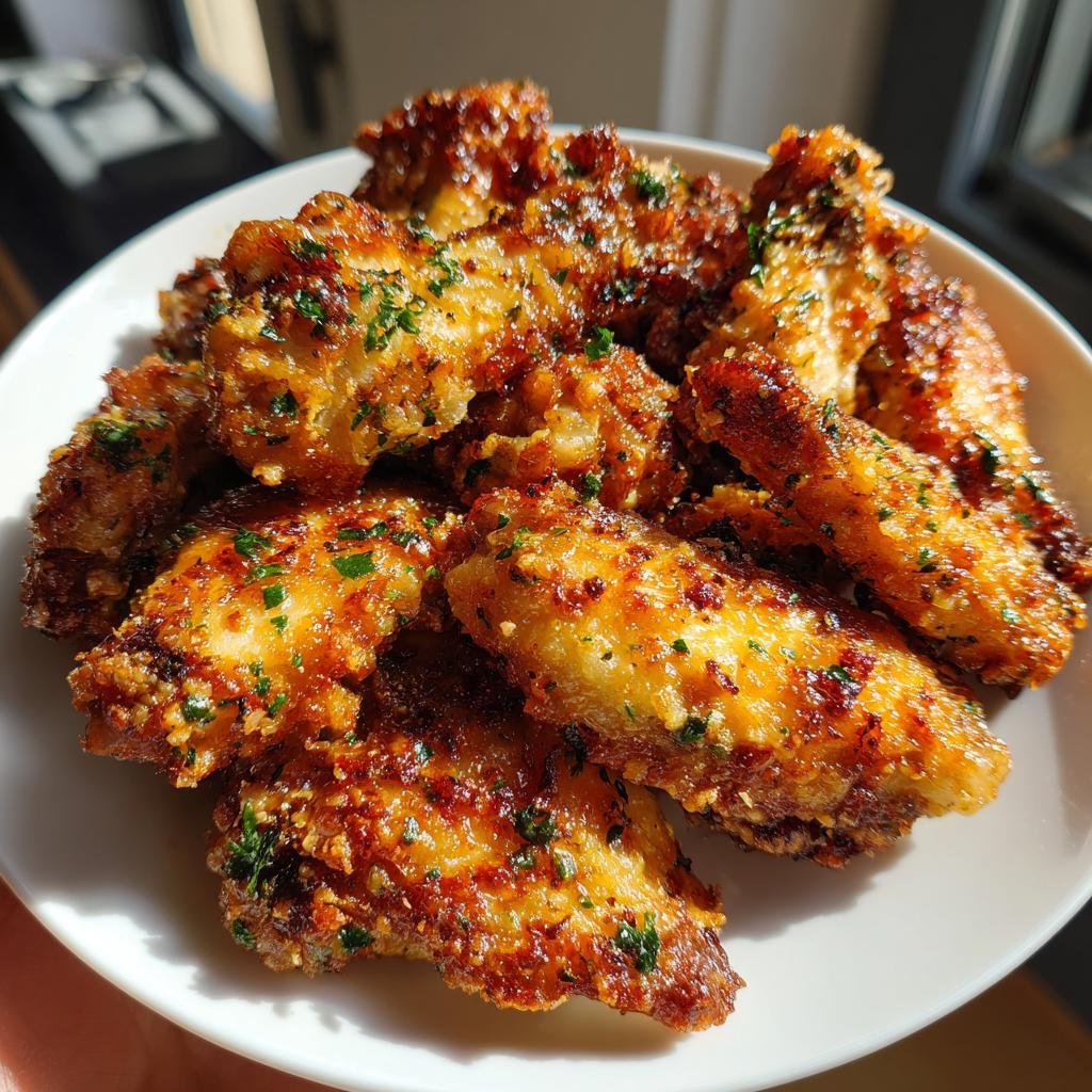 Air Fryer Crispy Garlic Parmesan Baking Powder Wings - detail 1