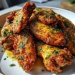Air Fryer Crispy Garlic Parmesan Baking Powder Wings