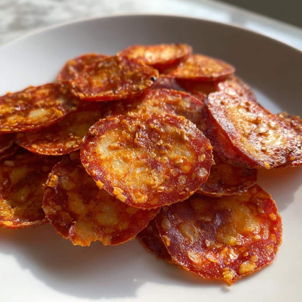 Air Fryer Crispy Pepperoni Chips (Keto) - detail 1