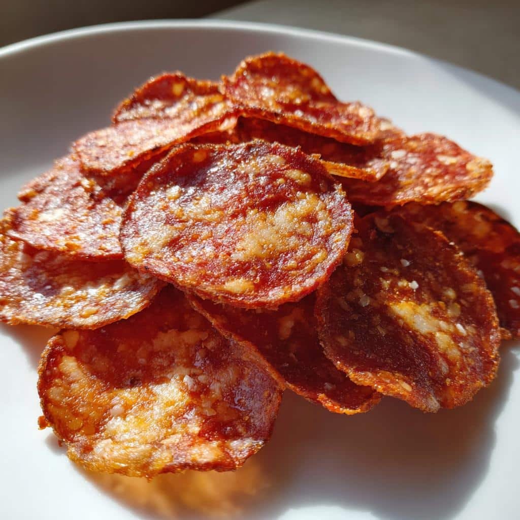 Air Fryer Crispy Pepperoni Chips (Keto)