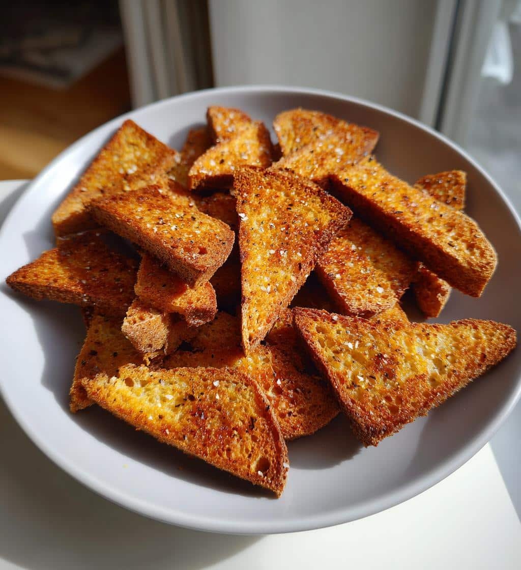 Air Fryer Crispy Rye Bread Chips - detail 1