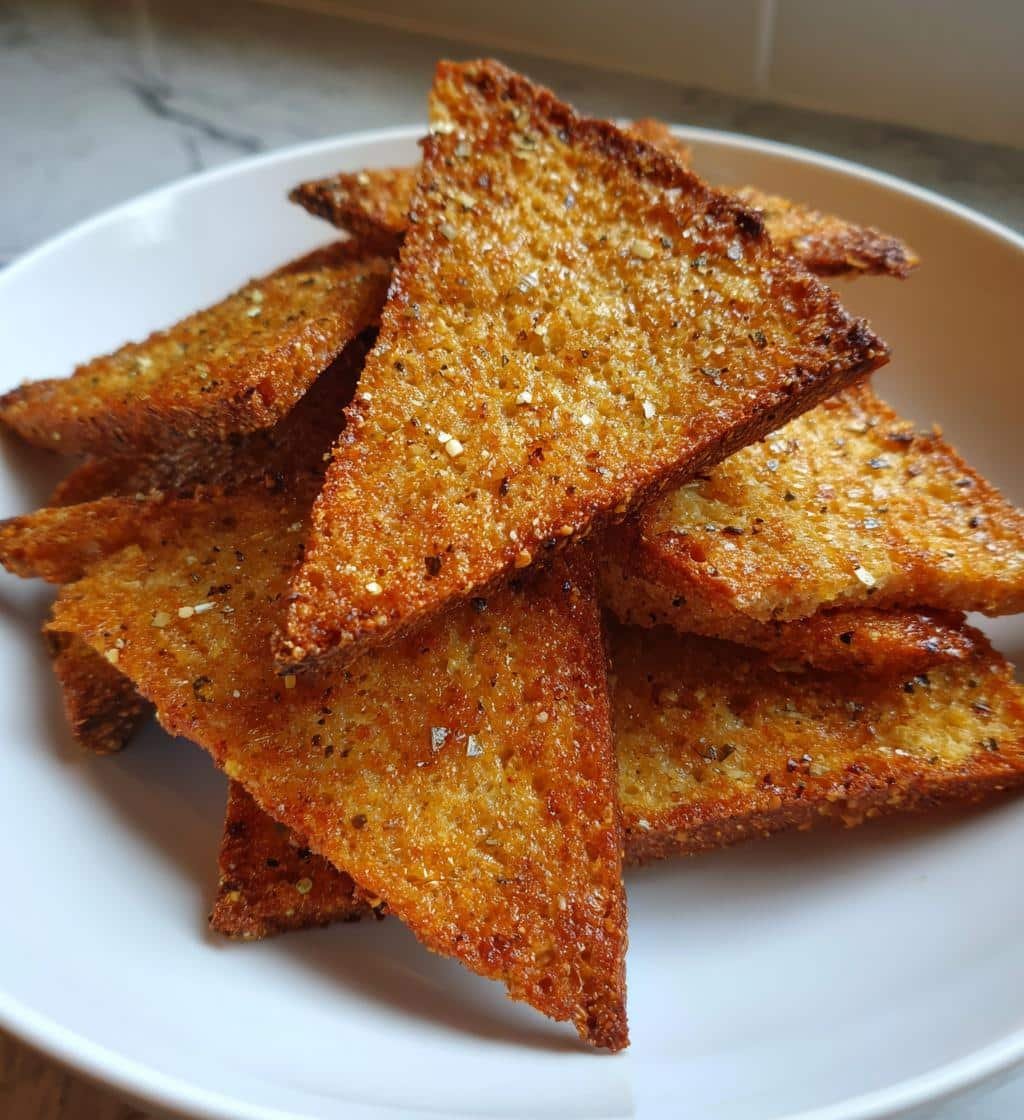 Air Fryer Crispy Rye Bread Chips
