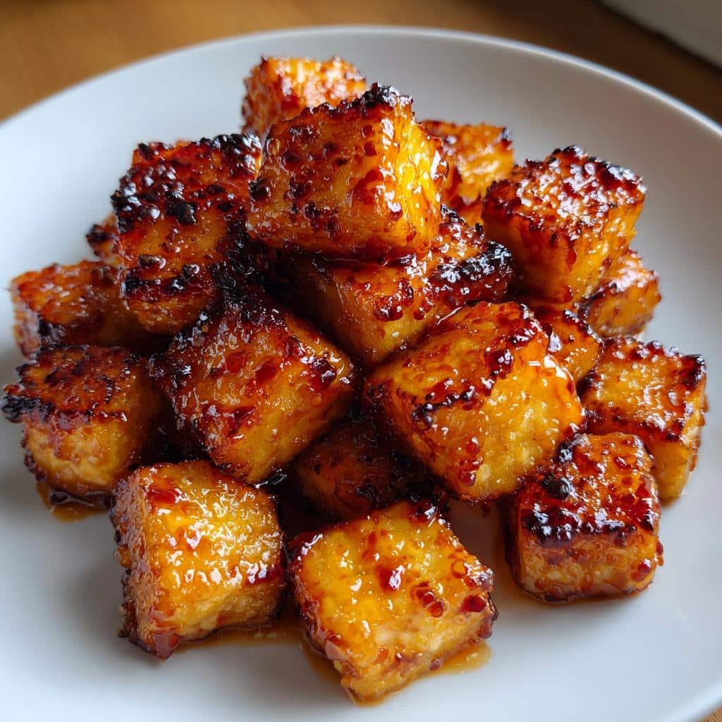 Air Fryer Crispy Tofu with Sriracha - detail 1