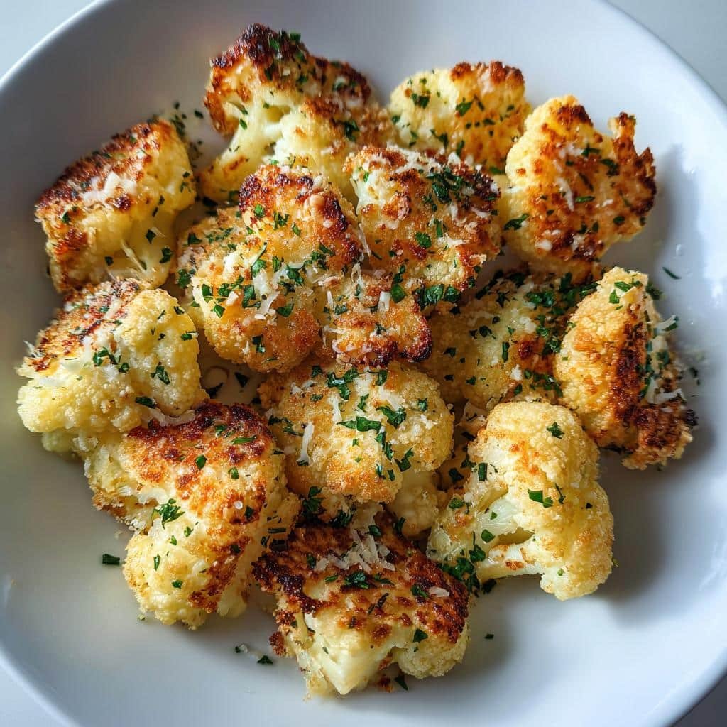 Air Fryer Easy Cauliflower Garlic Parmesan