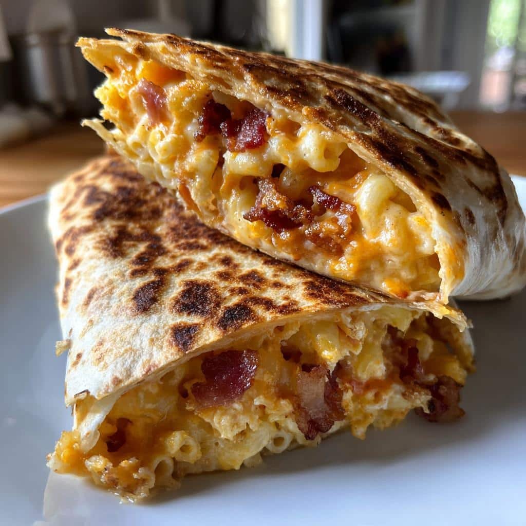 Air Fryer Easy Crispy Bacon Mac & Cheese Wraps