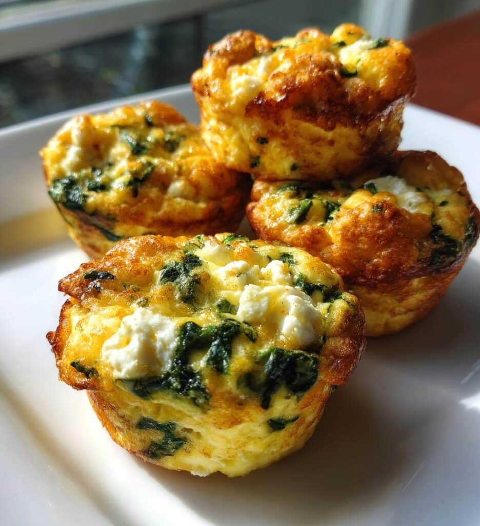 Air Fryer Egg Bites Spinach Feta
