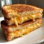 Air Fryer Gooey Cheese Close-Up Sandwich