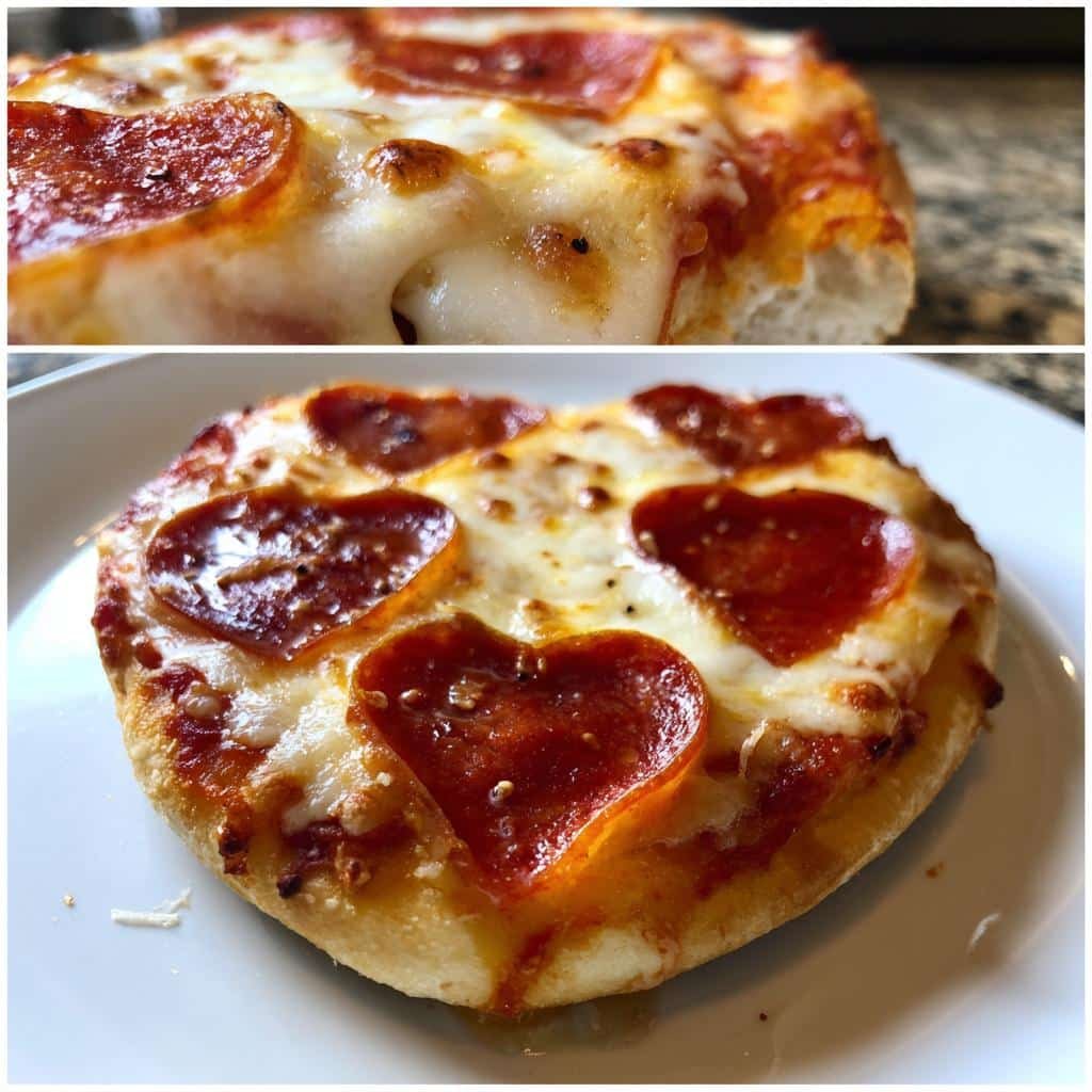 Air Fryer Heart-Shaped Pepperoni Mini Pizza - detail 1