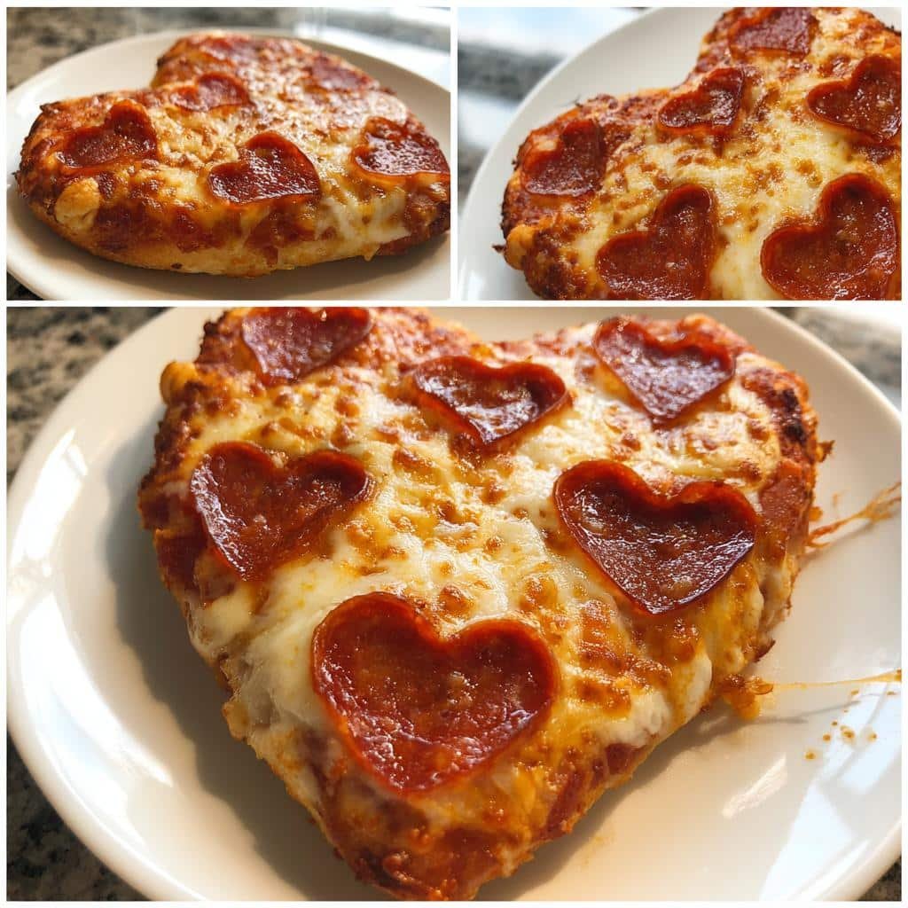 Air Fryer Heart-Shaped Pepperoni Mini Pizza