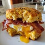 Air Fryer Herbed Cheddar Biscuit Sandwich