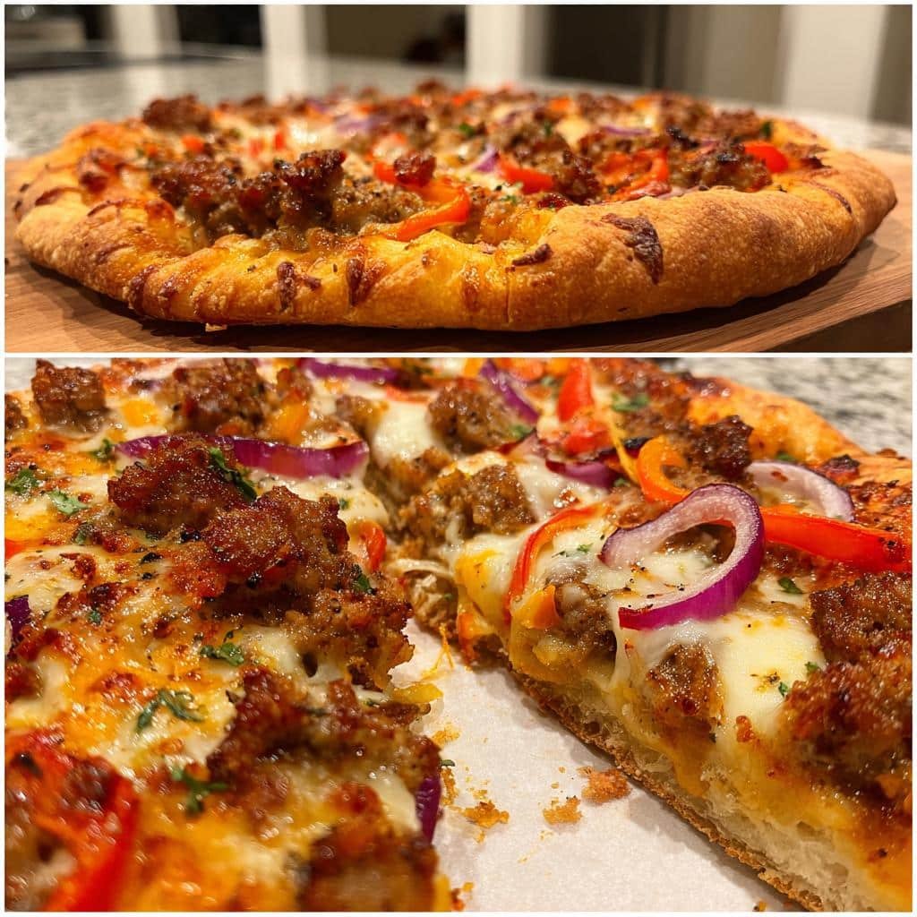 Air Fryer Homemade Cajun Spiced Sausage Pizza - detail 1