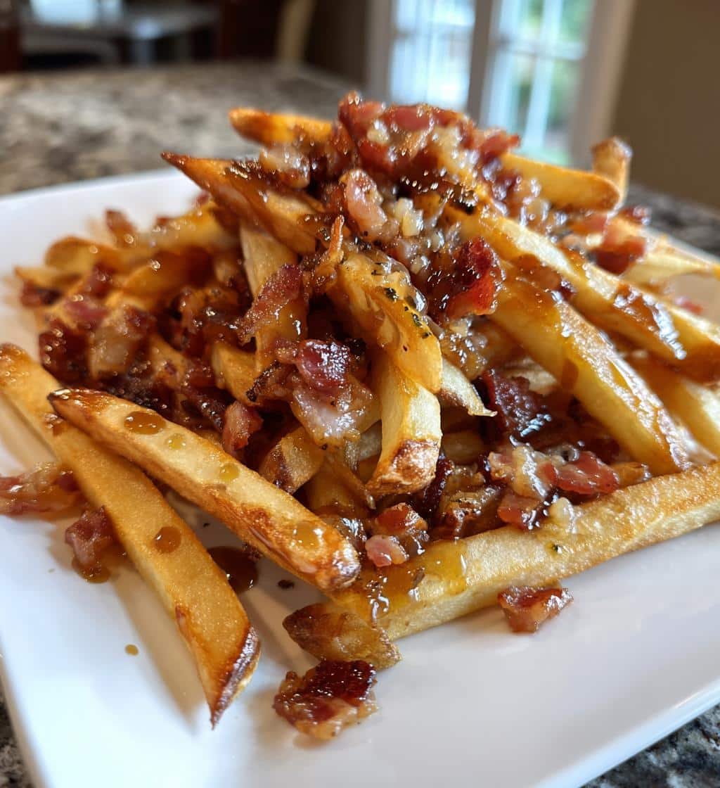 Air Fryer Homemade Smoked Maple Bacon Fries