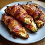 Air Fryer Keto Jalapeño Poppers Bacon Wrapped