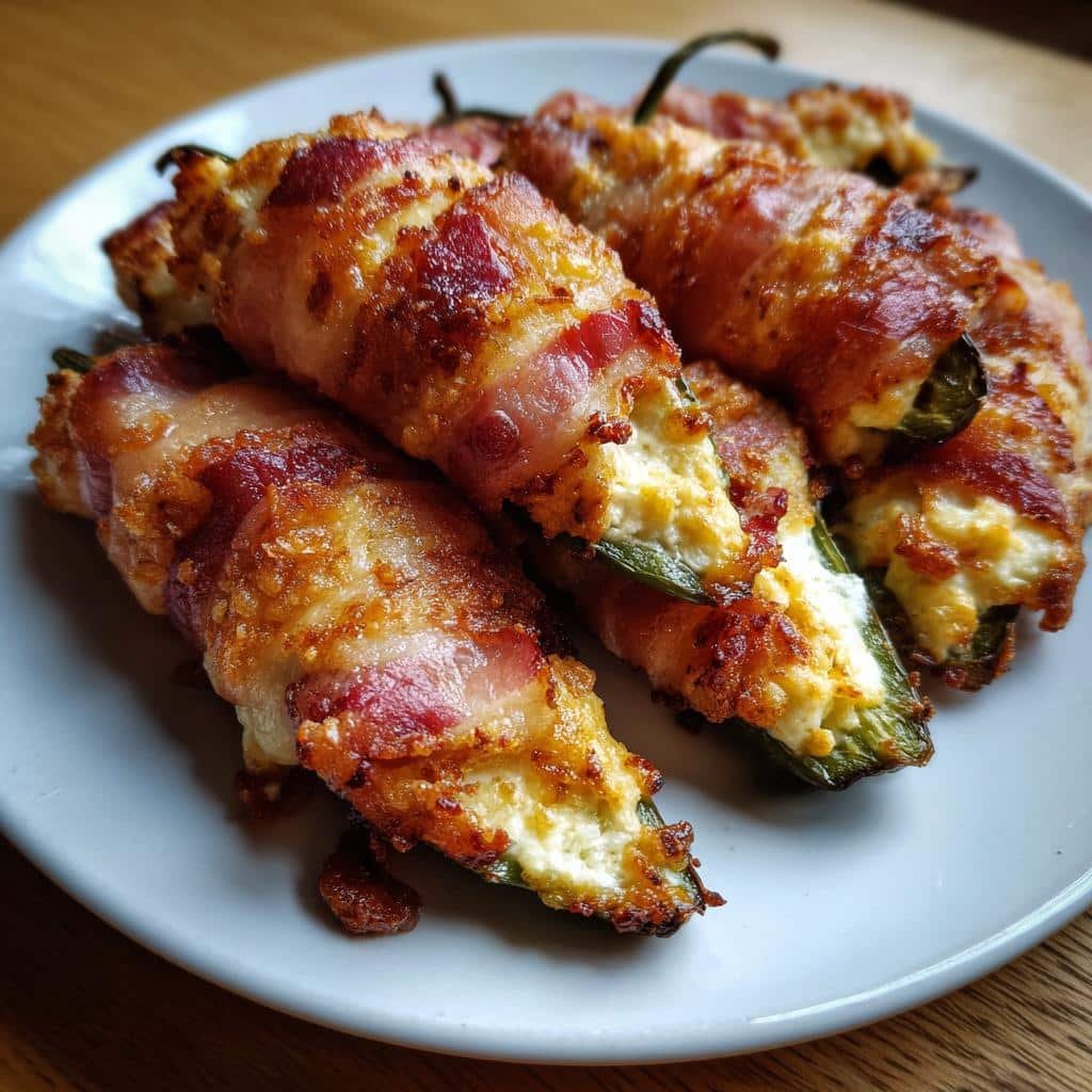 Air Fryer Keto Jalapeño Poppers Bacon Wrapped