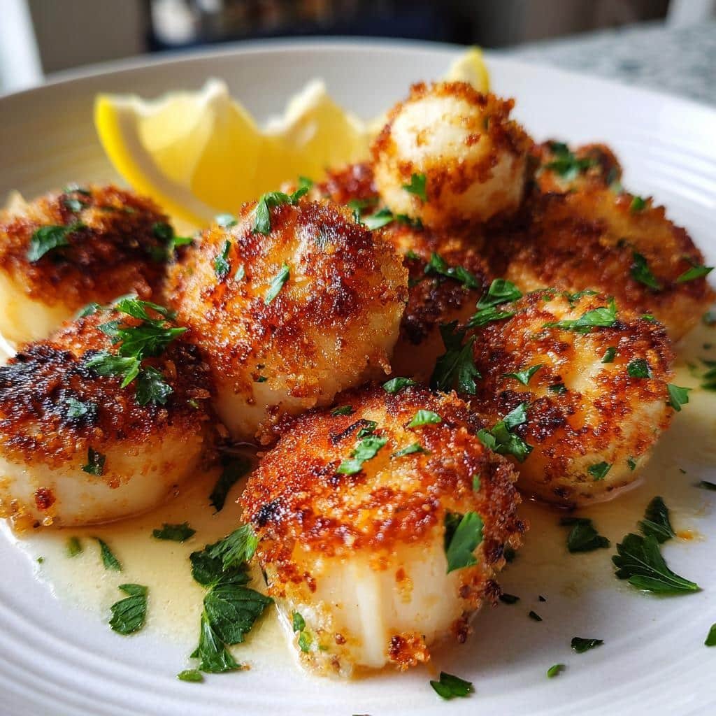 Air Fryer Lemon Butter Scallops